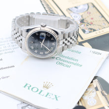 Cargar imagen en el visor de la galería, Rolex Datejust ref. 116234 Black Roman Dial - Jubilee - Full Set
