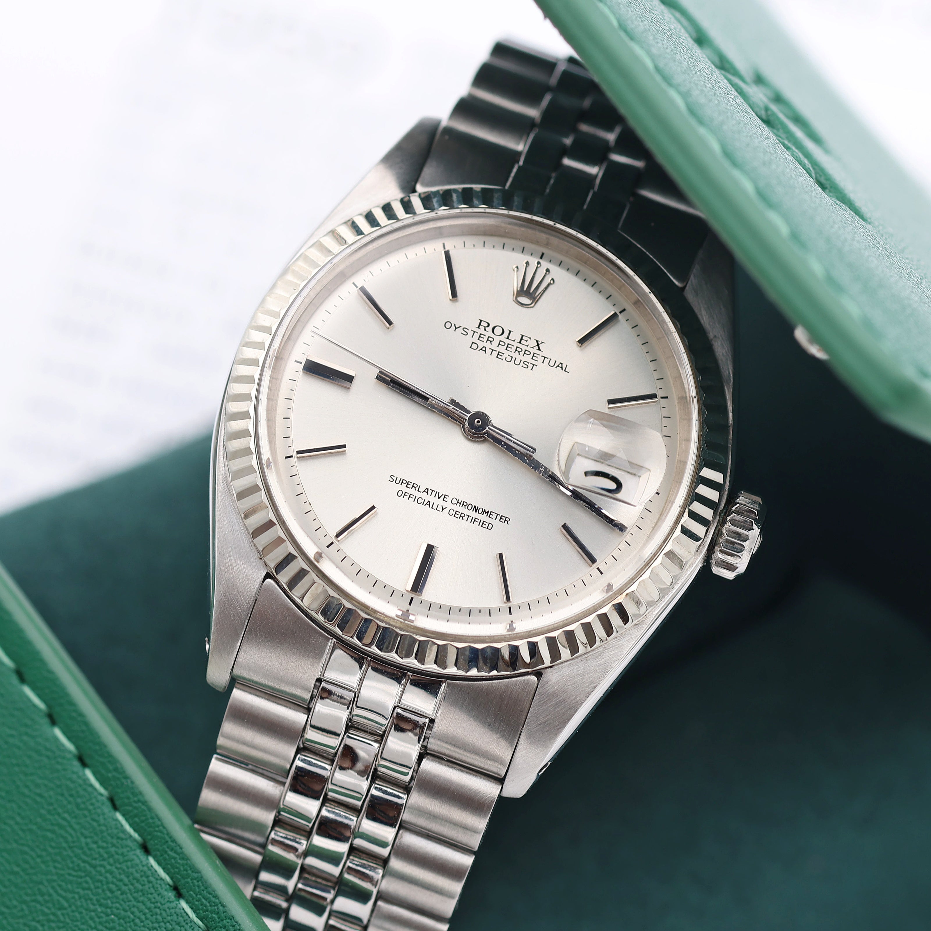 Rolex Datejust ref. 1601 - White Gold Bezel - Silver dial (V)