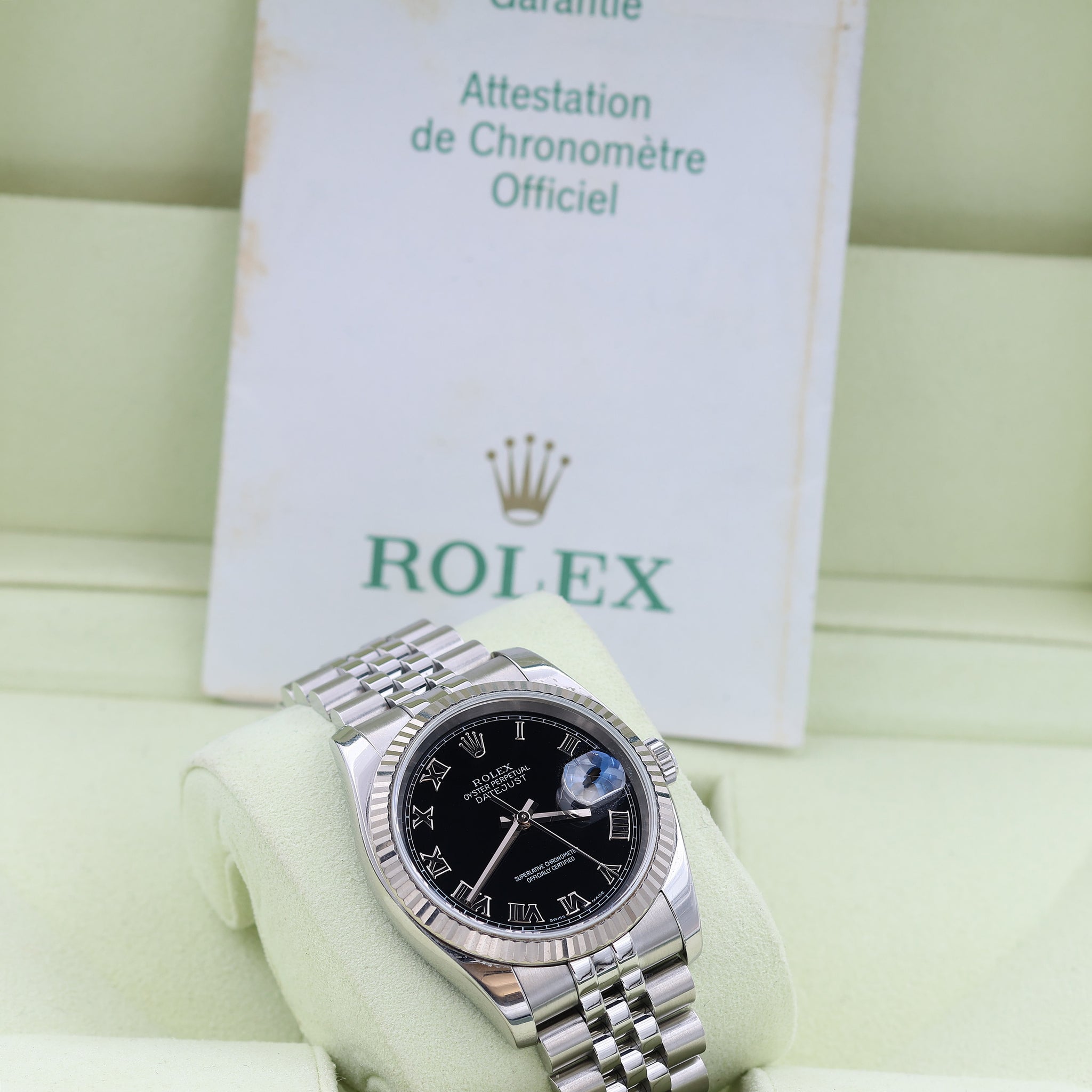Buy Watch Rolex Datejust ref. 116234 Black Roman Dial - Full Set