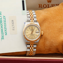 Indlæs billede til gallerivisning Rolex Datejust Lady ref. 69173 Steel/Gold - Champagne Circle Dial - Full Set
