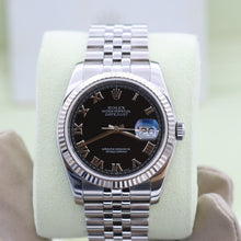 Cargar imagen en el visor de la galería, Rolex Datejust ref. 116234 Black Roman Dial - Jubilee - Full Set
