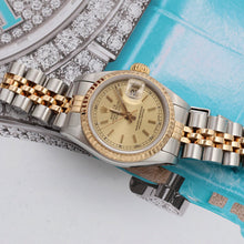 Indlæs billede til gallerivisning Rolex Datejust Lady ref. 69173 Steel/Gold - Champagne Circle Dial - Full Set
