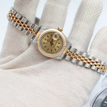 Indlæs billede til gallerivisning Rolex Datejust Lady ref. 69173 Steel/Gold - Champagne Circle Dial - Full Set

