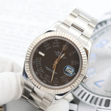 Bild in Galerie-Viewer laden, Rolex Datejust II Ref. 116334 Schwarzes Römisch -Zifferblatt Auster Armband - Voller Satz
