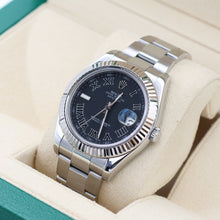 Bild in Galerie-Viewer laden, Rolex Datejust II Ref. 116334 Schwarzes Römisch -Zifferblatt Auster Armband - Voller Satz
