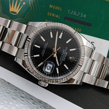 Load image into Gallery viewer, Rolex Datejust ref. 126234 Black Dial Oyster bracelet - Full Set
