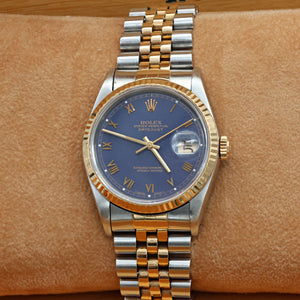Rolex Datejust 36 ref. 16233 Blue Roman dial - Jubilee Bracelet - Full Set