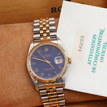 Indlæs billede til gallerivisning Rolex Datejust 36 ref. 16233 Blue Roman dial - Jubilee Bracelet - Full Set
