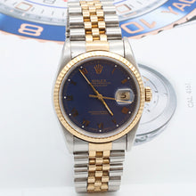 Indlæs billede til gallerivisning Rolex Datejust 36 ref. 16233 Blue Roman dial - Jubilee Bracelet - Full Set
