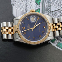 Indlæs billede til gallerivisning Rolex Datejust 36 ref. 16233 Blue Roman dial - Jubilee Bracelet - Full Set
