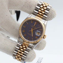 Indlæs billede til gallerivisning Rolex Datejust 36 ref. 16233 Blue Roman dial - Jubilee Bracelet - Full Set
