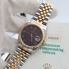Indlæs billede til gallerivisning Rolex Datejust 36 ref. 16233 Blue Roman dial - Jubilee Bracelet - Full Set
