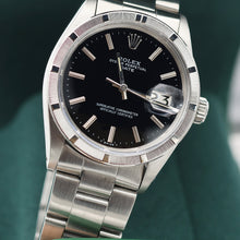 Załaduj obraz do przeglądarki galerii, Rolex Oyster Perpetual Date ref. 1501 34mm - Black Dial (IV) - Oyster bracelet
