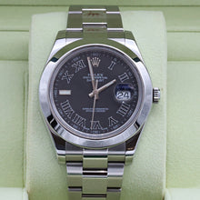 Carica l'immagine nel visualizzatore di Gallery, Rolex Datejust 41 ref. 116300 Black Roman Dial - Oyster Bracelet - Full Set
