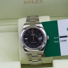 Carica l'immagine nel visualizzatore di Gallery, Rolex Datejust 41 ref. 116300 Black Roman Dial - Oyster Bracelet - Full Set
