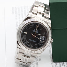 Carica l'immagine nel visualizzatore di Gallery, Rolex Datejust 41 ref. 116300 Black Roman Dial - Oyster Bracelet - Full Set
