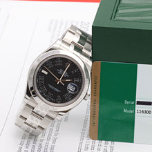 Carica l'immagine nel visualizzatore di Gallery, Rolex Datejust 41 ref. 116300 Black Roman Dial - Oyster Bracelet - Full Set
