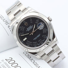Carica l'immagine nel visualizzatore di Gallery, Rolex Datejust 41 ref. 116300 Black Roman Dial - Oyster Bracelet - Full Set
