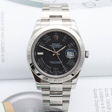 Carica l'immagine nel visualizzatore di Gallery, Rolex Datejust 41 ref. 116300 Black Roman Dial - Oyster Bracelet - Full Set
