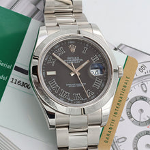 Carica l'immagine nel visualizzatore di Gallery, Rolex Datejust 41 ref. 116300 Black Roman Dial - Oyster Bracelet - Full Set
