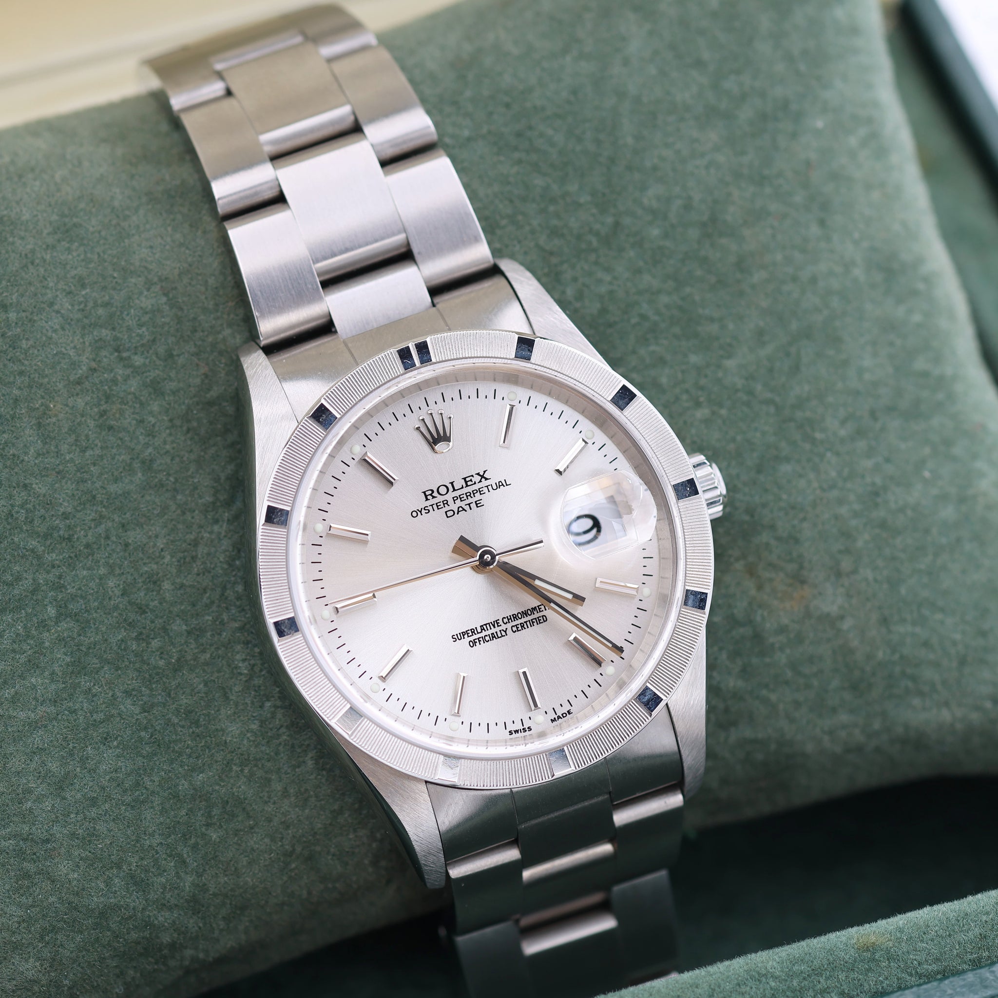 Rolex Date ref. 15210 - Silver Dial - Full Set – Debonar Watches