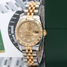 Bild in Galerie-Viewer laden, Rolex Datejust ref. 179173 Champagne Diamonds Dial Jubilee Bracelet - Full set

