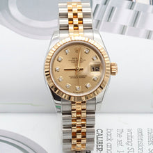 Bild in Galerie-Viewer laden, Rolex Datejust ref. 179173 Champagne Diamonds Dial Jubilee Bracelet - Full set

