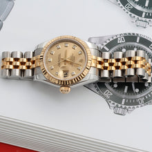 Bild in Galerie-Viewer laden, Rolex Datejust ref. 179173 Champagne Diamonds Dial Jubilee Bracelet - Full set
