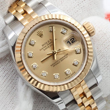 Bild in Galerie-Viewer laden, Rolex Datejust ref. 179173 Champagne Diamonds Dial Jubilee Bracelet - Full set
