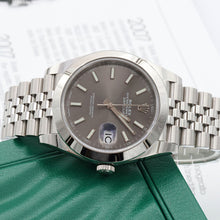 Załaduj obraz do przeglądarki galerii, Rolex Datejust ref. 126300 Slate Gray Dial Jubilee bracelet - Full Set
