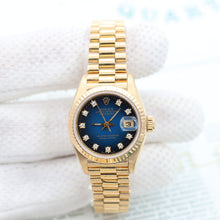 Charger l'image dans la galerie, Rolex Lady Datejust ref. 69178 Blue Degradee Diamonds Dial
