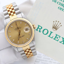 Charger l'image dans la galerie, Rolex Datejust 36 ref. ref. 16233G Champagne Small Diamonds dial - Full set

