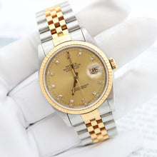 Charger l'image dans la galerie, Rolex Datejust 36 ref. ref. 16233G Champagne Small Diamonds dial - Full set
