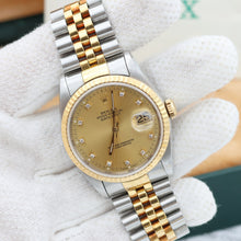 Charger l'image dans la galerie, Rolex Datejust 36 ref. ref. 16233G Champagne Small Diamonds dial - Full set
