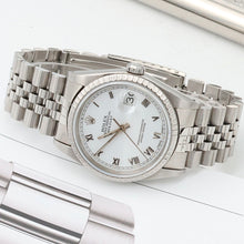 Load image into Gallery viewer, Rolex Datejust ref. 16220 White Roman (Small) Dial - Jubilee Bracelet
