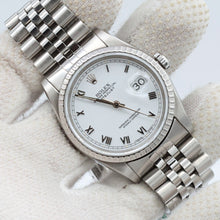 Load image into Gallery viewer, Rolex Datejust ref. 16220 White Roman (Small) Dial - Jubilee Bracelet
