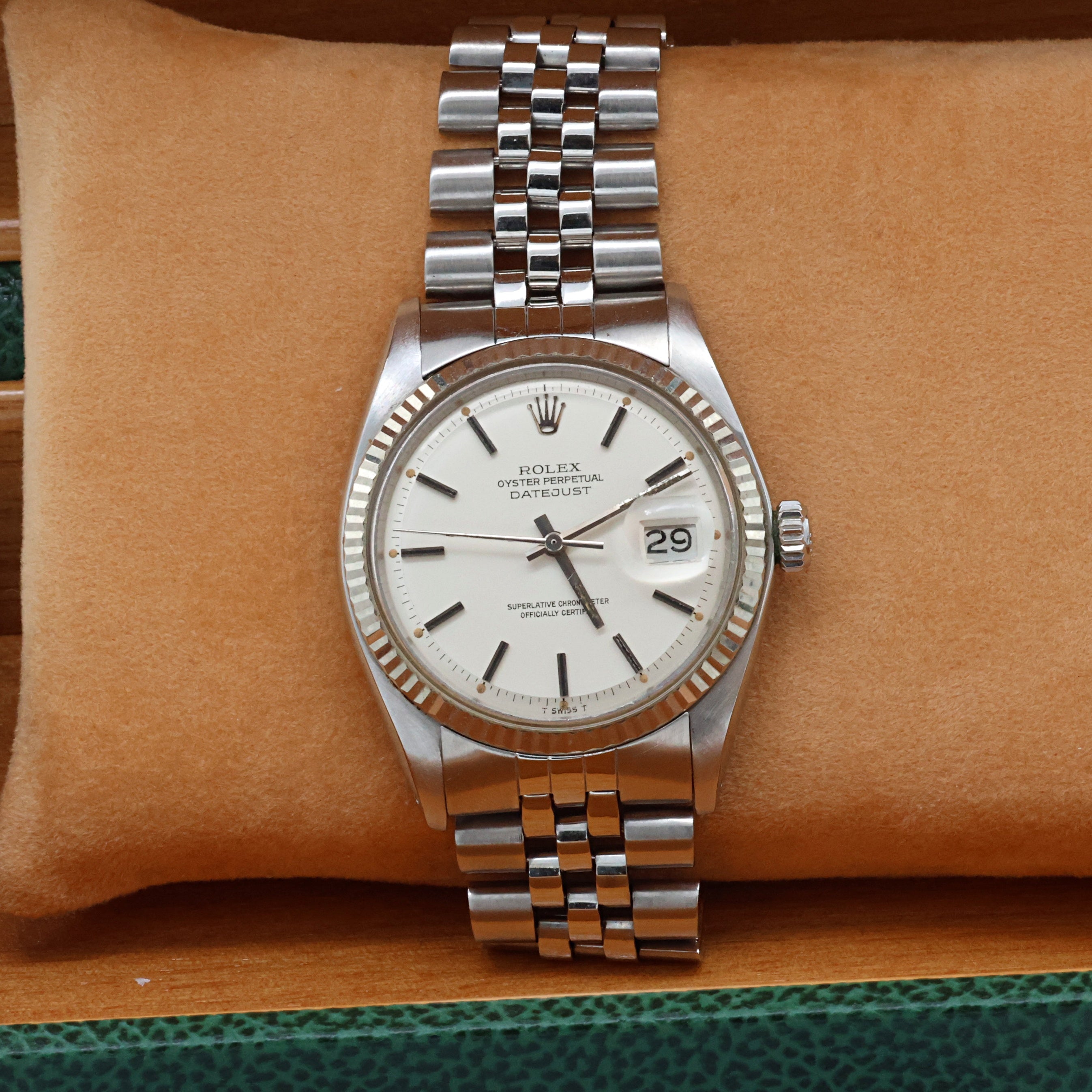 Rolex Datejust ref. 1601 - White Gold Bezel - Silver dial (VI) - Full Set