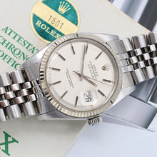 Indlæs billede til gallerivisning Rolex Datejust ref. 1601 - White Gold Bezel - Silver dial (VI) - Full Set
