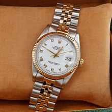 Carica l'immagine nel visualizzatore di Gallery, Rolex Datejust ref. 16013 -Steel/Gold - White Roman Dial
