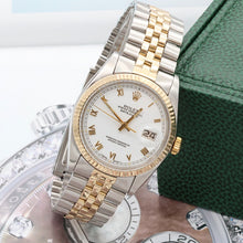 Carica l'immagine nel visualizzatore di Gallery, Rolex Datejust ref. 16013 -Steel/Gold - White Roman Dial

