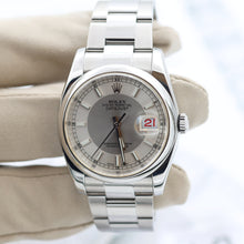 Charger l'image dans la galerie, ON SALE: Rolex Datejust ref. 116200 Silver / Dark Silver (Tuxedo) Dial - Oyster Bracelet - Full Set
