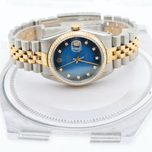 Cargar imagen en el visor de la galería, Rolex Datejust 36 ref. 16233 Blue Degradee Diamonds dial - Jubilee Bracelet - Full Set
