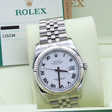 Cargar imagen en el visor de la galería, Rolex Datejust ref. 116234 White Roman Dial - Jubilee - Full Set
