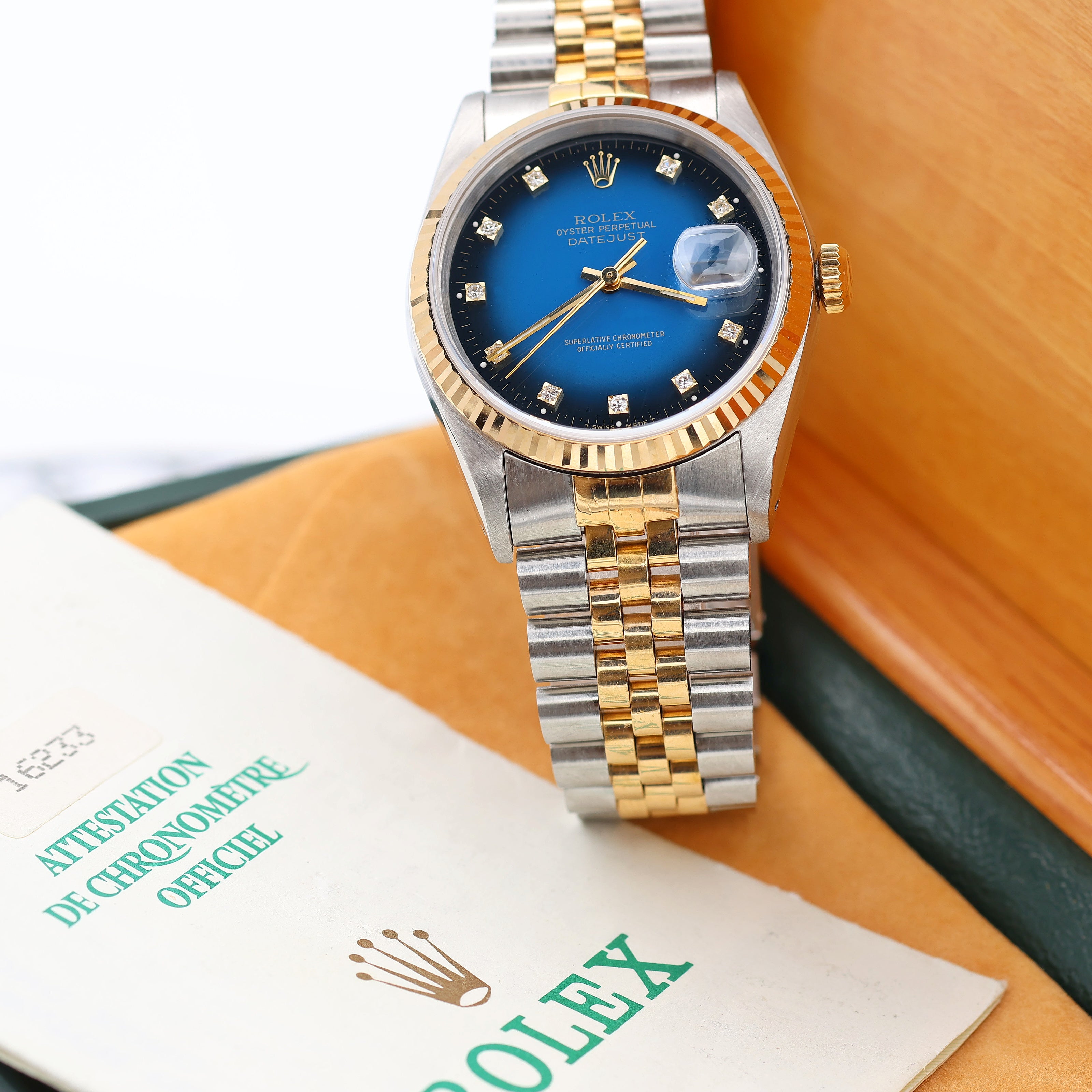 Rolex Datejust 36 ref. 16233 Blue Degradee Diamonds dial - Jubilee Bracelet - Full Set