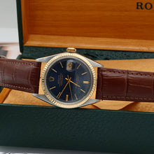 Load image into Gallery viewer, Rolex Datejust ref. 1601 - Blue Dial v2 - Leather strap
