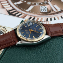 Load image into Gallery viewer, Rolex Datejust ref. 1601 - Blue Dial v2 - Leather strap
