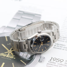 Cargar imagen en el visor de la galería, Rolex Precision Date ref. 6694 Black Dial (Golden Indexes) - Oyster Bracelet
