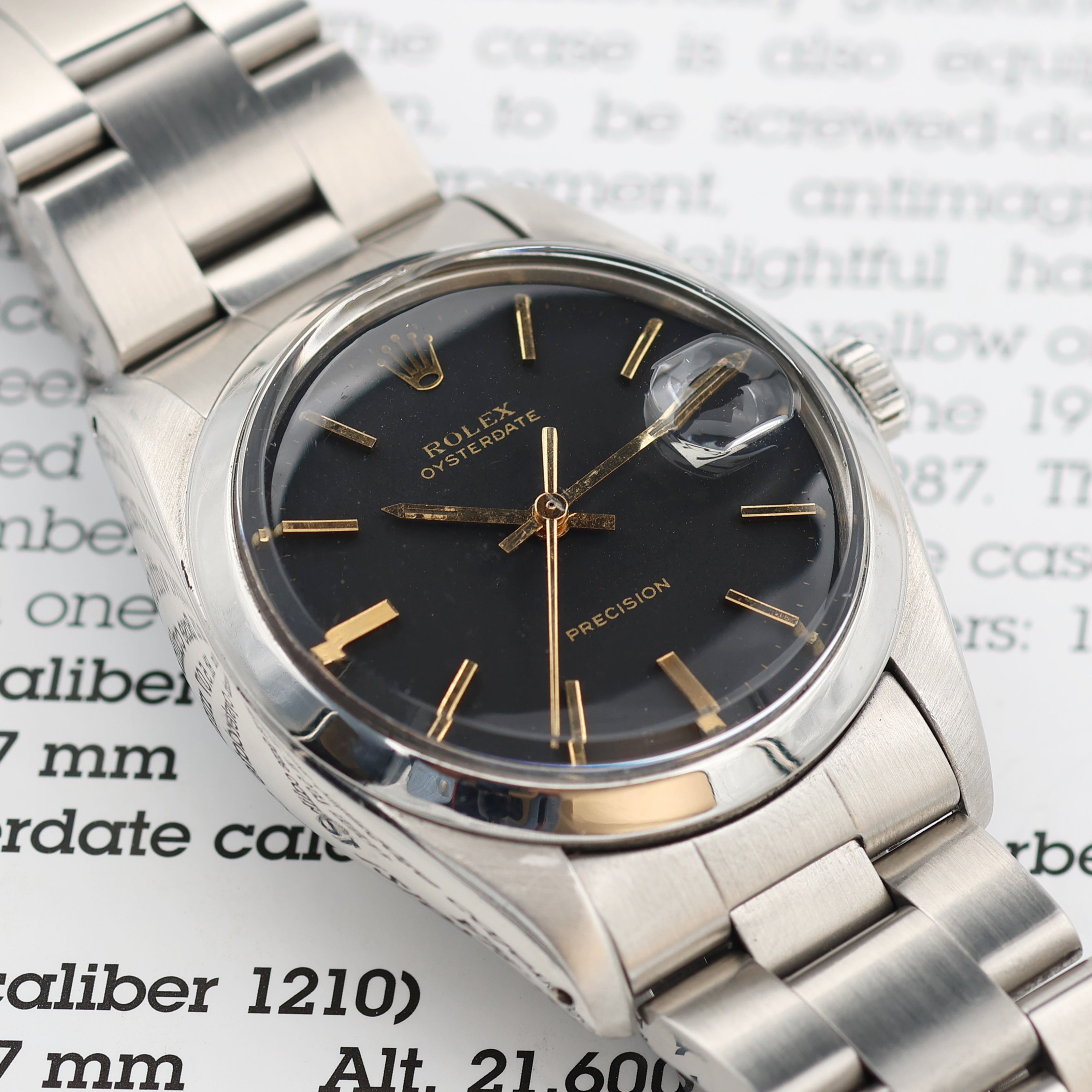 Rolex Precision Date ref. 6694 Black Dial (Golden Indexes