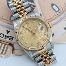 Indlæs billede til gallerivisning Datejust ref. 16233 - Champagne Millennary Diamonds Dial - Jubilee Bracelet
