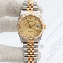 Indlæs billede til gallerivisning Datejust ref. 16233 - Champagne Millennary Diamonds Dial - Jubilee Bracelet
